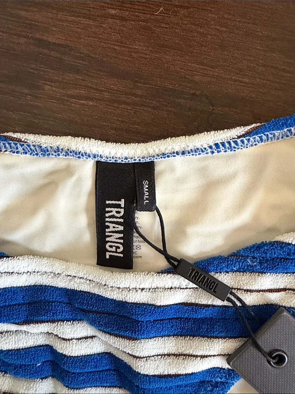 triangl swimwear Blue & White Striped Bikini Set NWT